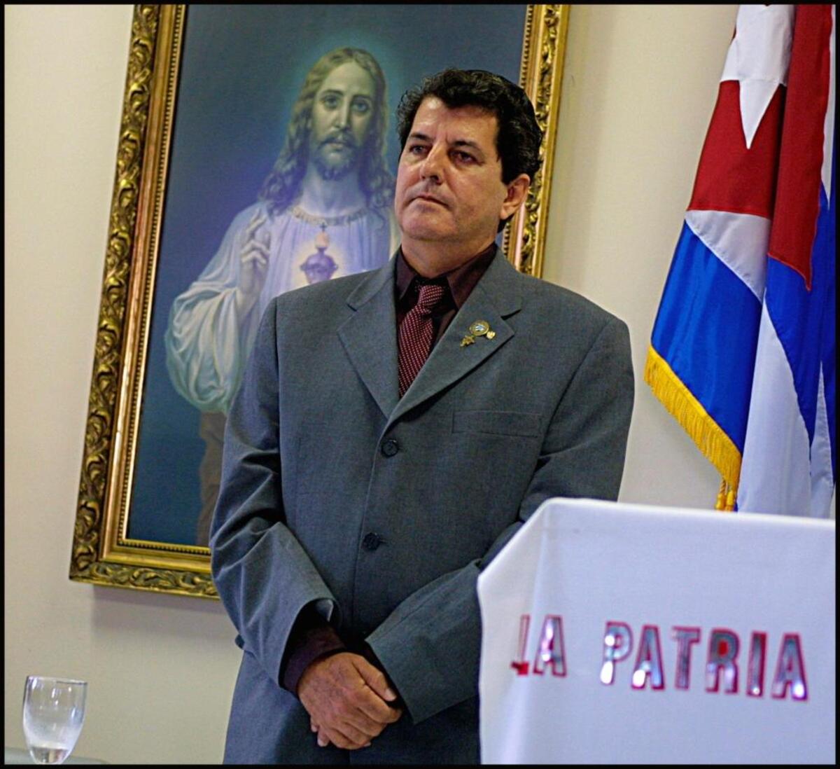 The late dissident Oswaldo Payá at the Shrine of Our Lady of Charity in Miami.